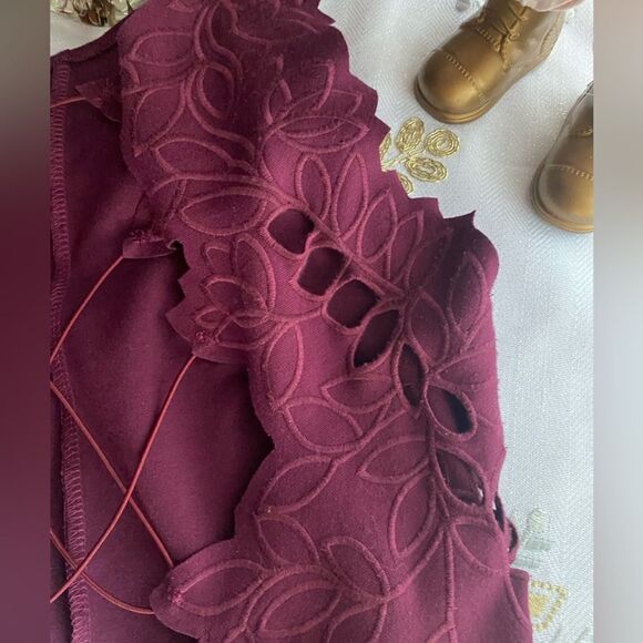 Free People burgundy dress with low back and waist size medium - Picture 8 of 16